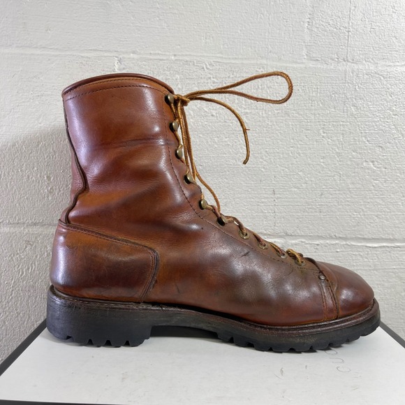 Vintage 1970s REI Red Wing Hunting Boots Brown Lace Up Lug Sole F07188 Size 12 main image 16